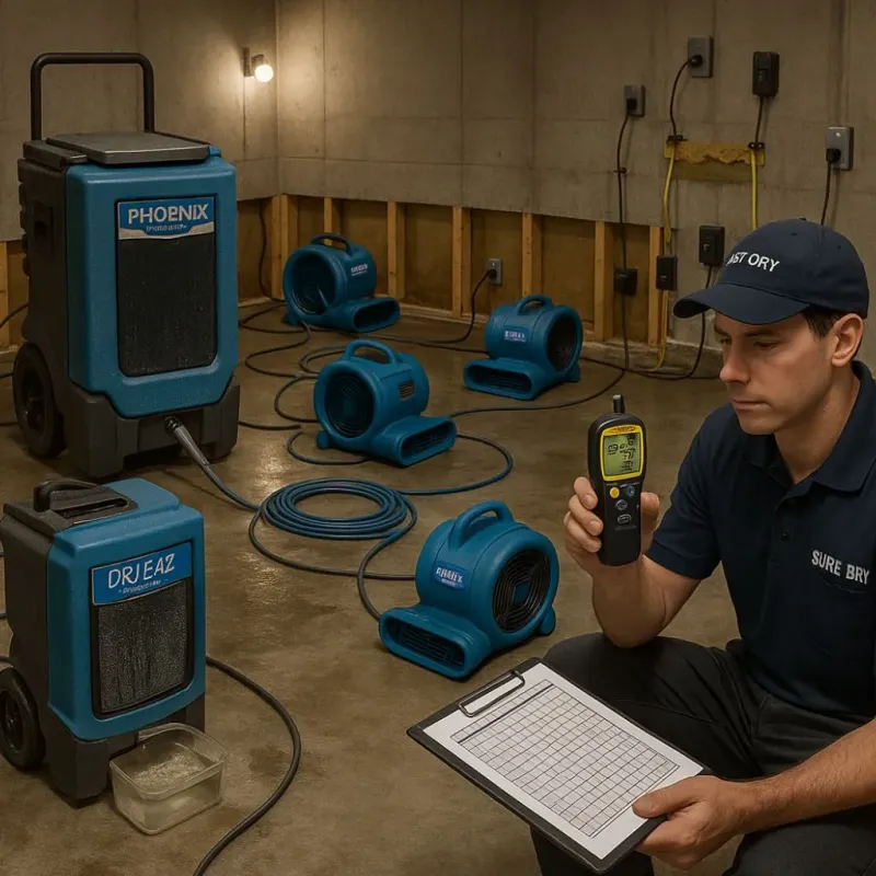 Structural Drying and Dehumidification process in Harbor Springs, MI